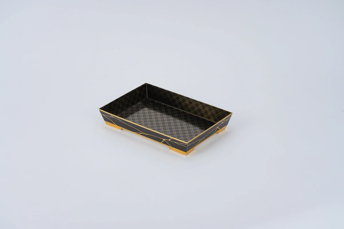 紙製寿司・刺身容器 17-12 金継ぎ×七宝の本体